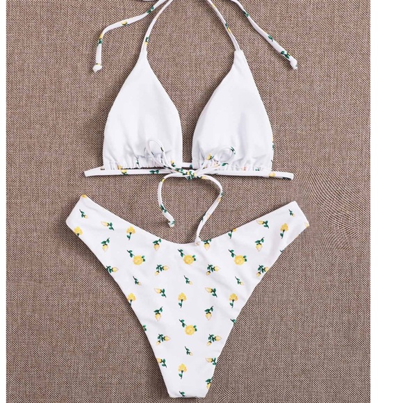 Bikini Floral Triangle High Cut Swimsuit large - Picture 2 of 2